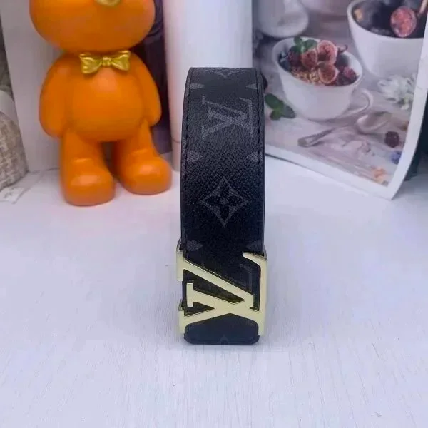 Black monogram leather belt product find
