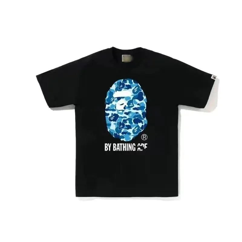 BAPE STA Black T-Shirt with Blue Camo Head