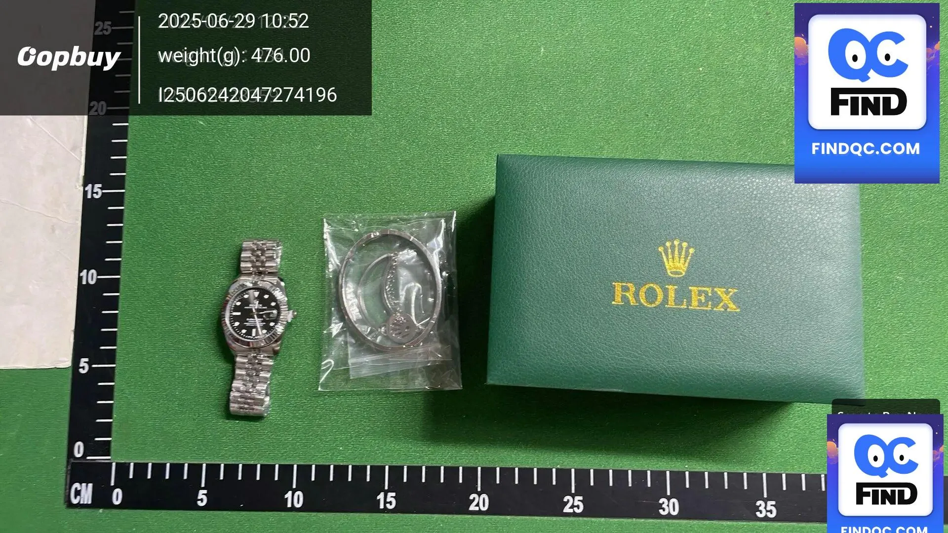 Rolex Submariner Black Dial Steel Watch QC inspection photo